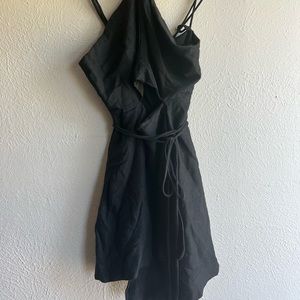 Black wrap cut out dress